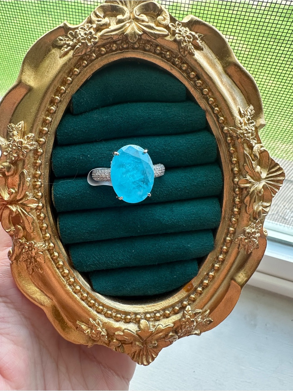 Not for sale Size 8 Bomb Party Ring RG97658 Blissful Shimmer LC Aqua Blue Quartz